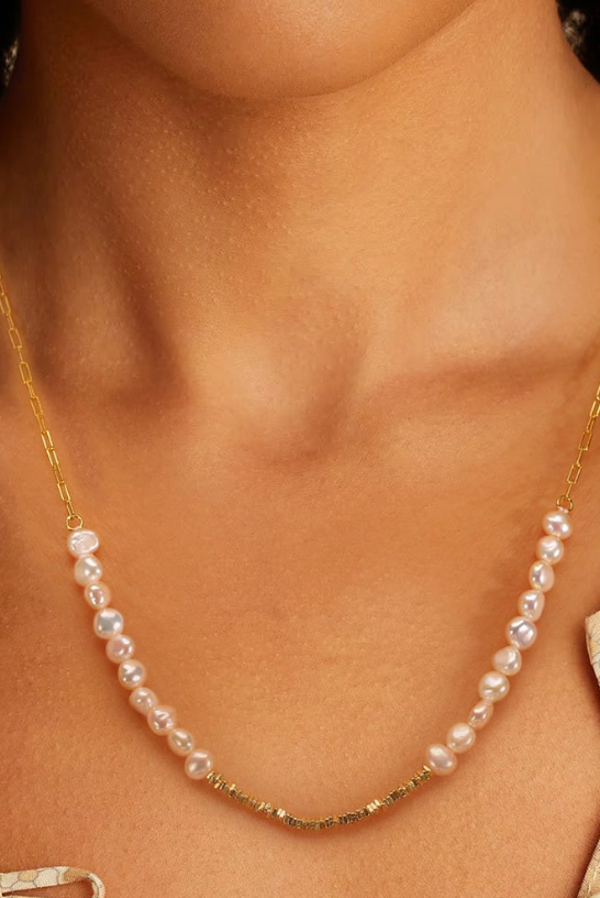 Freshwater Pearl Geometric Vintage Beaded Necklace-Necklaces-Krush Kandy, Women's Online Fashion Boutique Located in Phoenix, Arizona (Scottsdale Area)