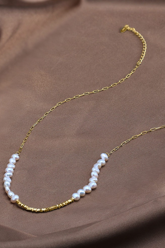 Freshwater Pearl Geometric Vintage Beaded Necklace-Necklaces-Krush Kandy, Women's Online Fashion Boutique Located in Phoenix, Arizona (Scottsdale Area)