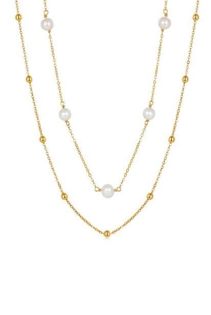 Pearl Geometric Minimalist Multi Strand Necklace-Necklaces-Krush Kandy, Women's Online Fashion Boutique Located in Phoenix, Arizona (Scottsdale Area)