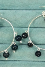 Beaded Tassel Sterling Silver Hoop Earrings-Earrings-Krush Kandy, Women's Online Fashion Boutique Located in Phoenix, Arizona (Scottsdale Area)