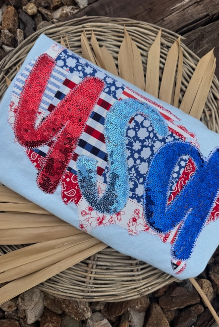 USA Sequin Graphic Tee-Graphic Tees-Krush Kandy, Women's Online Fashion Boutique Located in Phoenix, Arizona (Scottsdale Area)