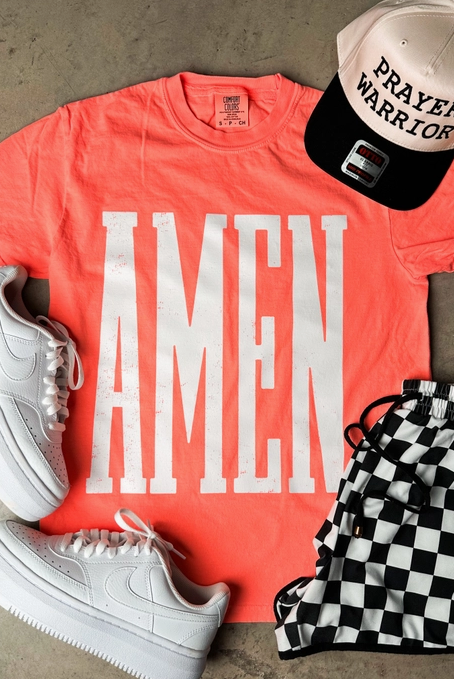 AMEN Coral Graphic Tee-Graphic Tees-Krush Kandy, Women's Online Fashion Boutique Located in Phoenix, Arizona (Scottsdale Area)