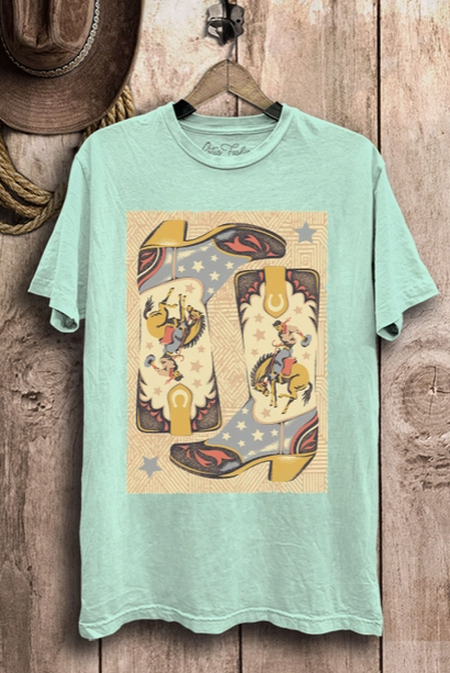 Cowgirl Boots Rodeo Graphic Tee-Graphic Tees-Krush Kandy, Women's Online Fashion Boutique Located in Phoenix, Arizona (Scottsdale Area)