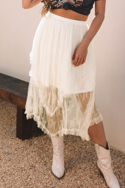 Lace Cascading Tiered High Waist Maxi Skirt-Skirts-Krush Kandy, Women's Online Fashion Boutique Located in Phoenix, Arizona (Scottsdale Area)