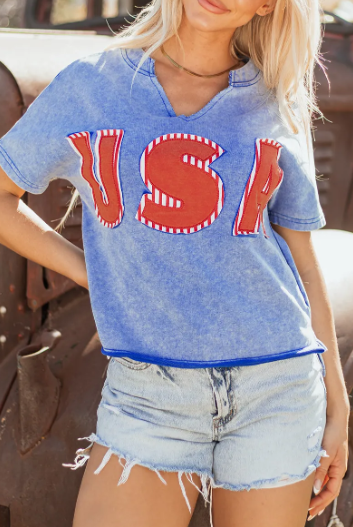 USA Vintage Spirit Tee-Tops-Krush Kandy, Women's Online Fashion Boutique Located in Phoenix, Arizona (Scottsdale Area)