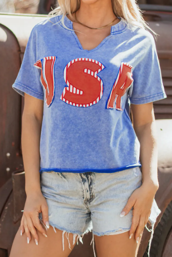 USA Vintage Spirit Tee-Tops-Krush Kandy, Women's Online Fashion Boutique Located in Phoenix, Arizona (Scottsdale Area)