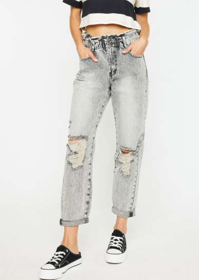 Edge Revival Kancan High Rise Paperbag Cuffed Jeans-Jeans-Krush Kandy, Women's Online Fashion Boutique Located in Phoenix, Arizona (Scottsdale Area)