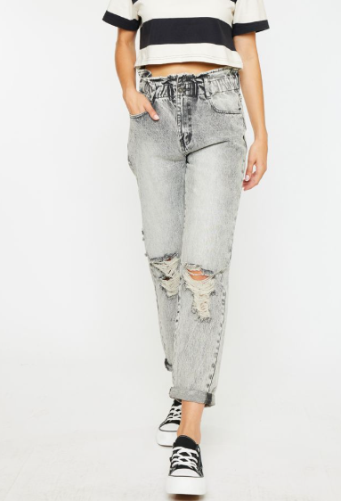 Edge Revival Kancan High Rise Paperbag Cuffed Jeans-Jeans-Krush Kandy, Women's Online Fashion Boutique Located in Phoenix, Arizona (Scottsdale Area)