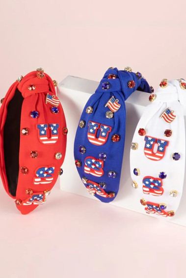 USA Bling Padded Headbands-Accessories-Krush Kandy, Women's Online Fashion Boutique Located in Phoenix, Arizona (Scottsdale Area)