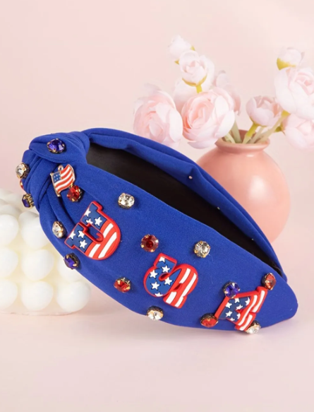 USA Bling Padded Headbands-Accessories-Krush Kandy, Women's Online Fashion Boutique Located in Phoenix, Arizona (Scottsdale Area)