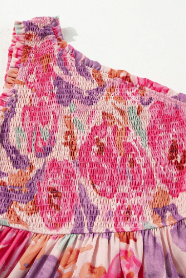 Blossom in Bloom One-Shoulder Maxi Dress-Dresses-Krush Kandy, Women's Online Fashion Boutique Located in Phoenix, Arizona (Scottsdale Area)