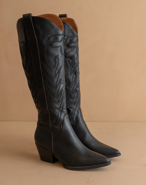 The Samara Black | Embroidered Western Tall Boot-Krush Kandy, Women's Online Fashion Boutique Located in Phoenix, Arizona (Scottsdale Area)