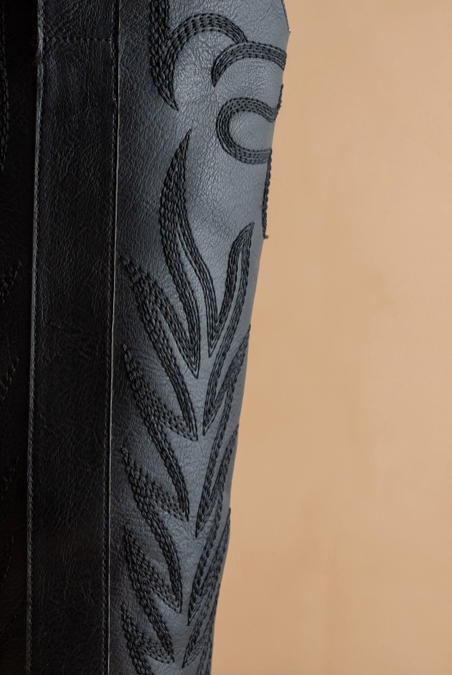 The Samara Black | Embroidered Western Tall Boot-Krush Kandy, Women's Online Fashion Boutique Located in Phoenix, Arizona (Scottsdale Area)