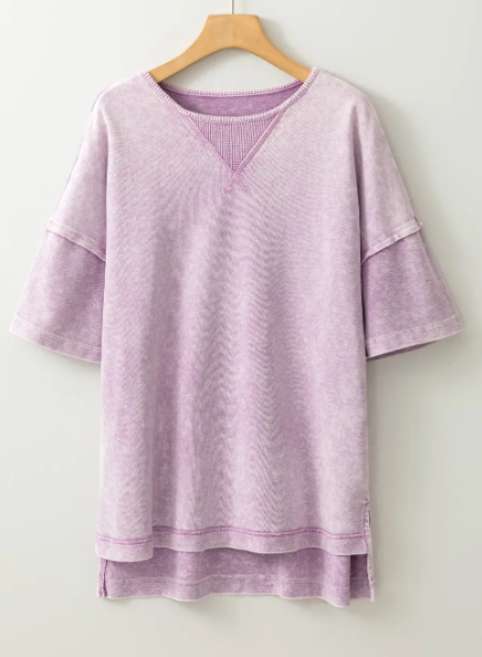 Lavender Daydream Mineral Wash Tunic-Tops-Krush Kandy, Women's Online Fashion Boutique Located in Phoenix, Arizona (Scottsdale Area)