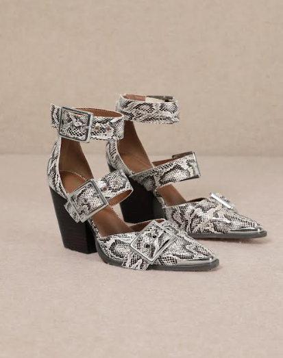 Snake Hendrix Strappy Buckle Sandal-Sandals-Krush Kandy, Women's Online Fashion Boutique Located in Phoenix, Arizona (Scottsdale Area)