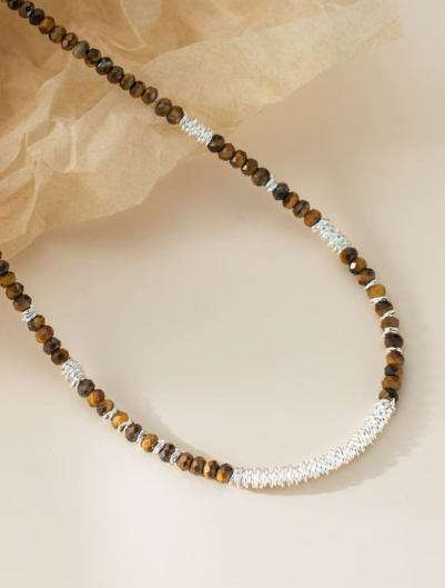 Tiger Eye Irregular Vintage Beaded Necklace-Necklaces-Krush Kandy, Women's Online Fashion Boutique Located in Phoenix, Arizona (Scottsdale Area)