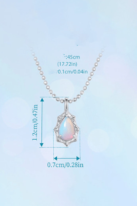 Opal Water Drop Dainty Necklace-Necklaces-Krush Kandy, Women's Online Fashion Boutique Located in Phoenix, Arizona (Scottsdale Area)