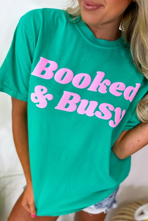 "Booked & Busy" Graphic Tee-Graphic Tees-Krush Kandy, Women's Online Fashion Boutique Located in Phoenix, Arizona (Scottsdale Area)