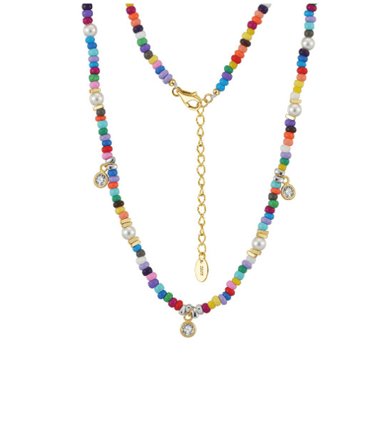 Natural Stone Round Trend Beaded Necklace-Necklaces-Krush Kandy, Women's Online Fashion Boutique Located in Phoenix, Arizona (Scottsdale Area)