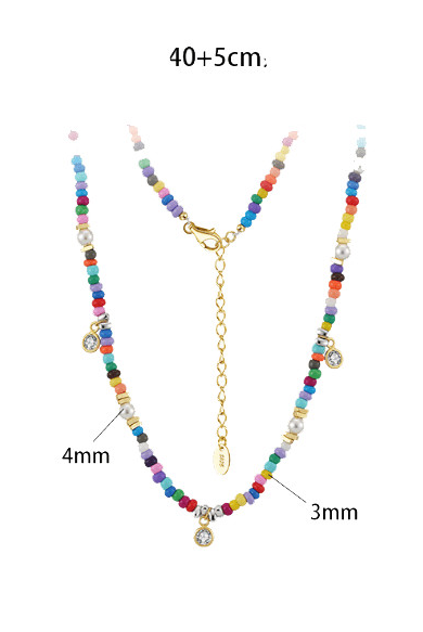 Natural Stone Round Trend Beaded Necklace-Necklaces-Krush Kandy, Women's Online Fashion Boutique Located in Phoenix, Arizona (Scottsdale Area)