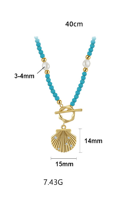 Natural Stone Geometric Vintage Beaded Necklace-Necklaces-Krush Kandy, Women's Online Fashion Boutique Located in Phoenix, Arizona (Scottsdale Area)