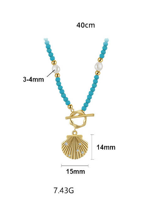 Natural Stone Geometric Vintage Beaded Necklace-Necklaces-Krush Kandy, Women's Online Fashion Boutique Located in Phoenix, Arizona (Scottsdale Area)