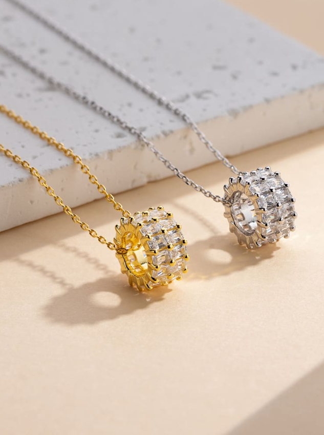 Cubic Zirconia Geometric Dainty Necklace-Necklaces-Krush Kandy, Women's Online Fashion Boutique Located in Phoenix, Arizona (Scottsdale Area)