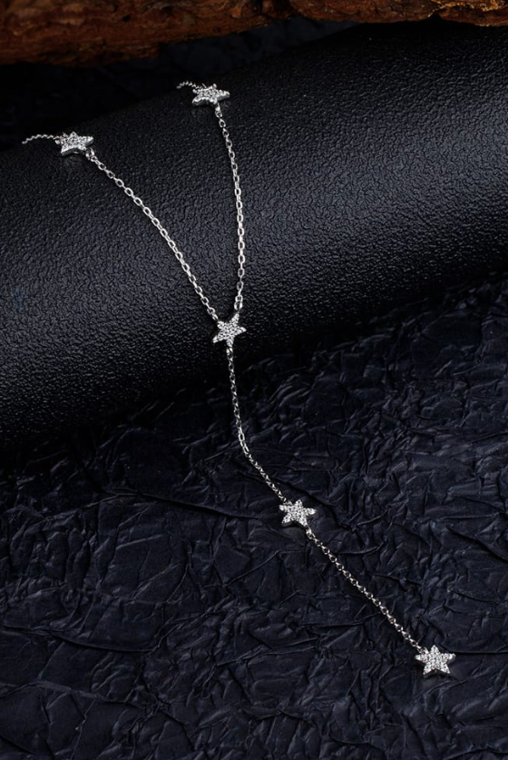 Cubic Zirconia Star Tassel Dainty Lariat Necklace-Necklaces-Krush Kandy, Women's Online Fashion Boutique Located in Phoenix, Arizona (Scottsdale Area)