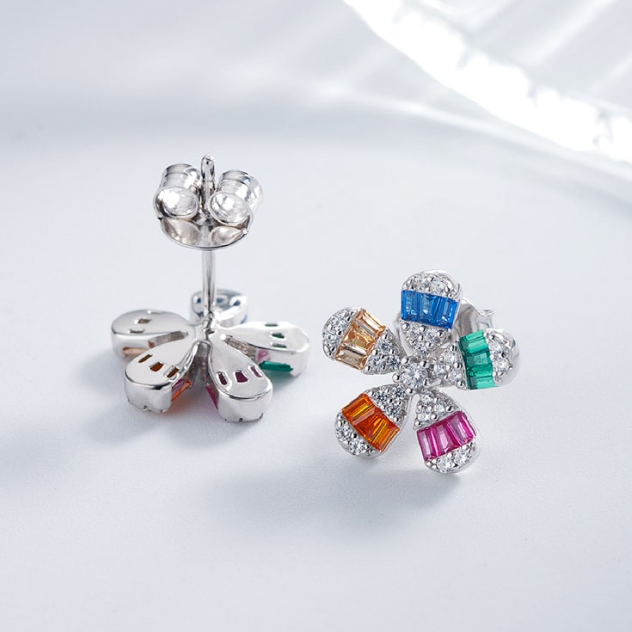 Cubic Zirconia Flower Luxury Stud Earring-Earrings-Krush Kandy, Women's Online Fashion Boutique Located in Phoenix, Arizona (Scottsdale Area)