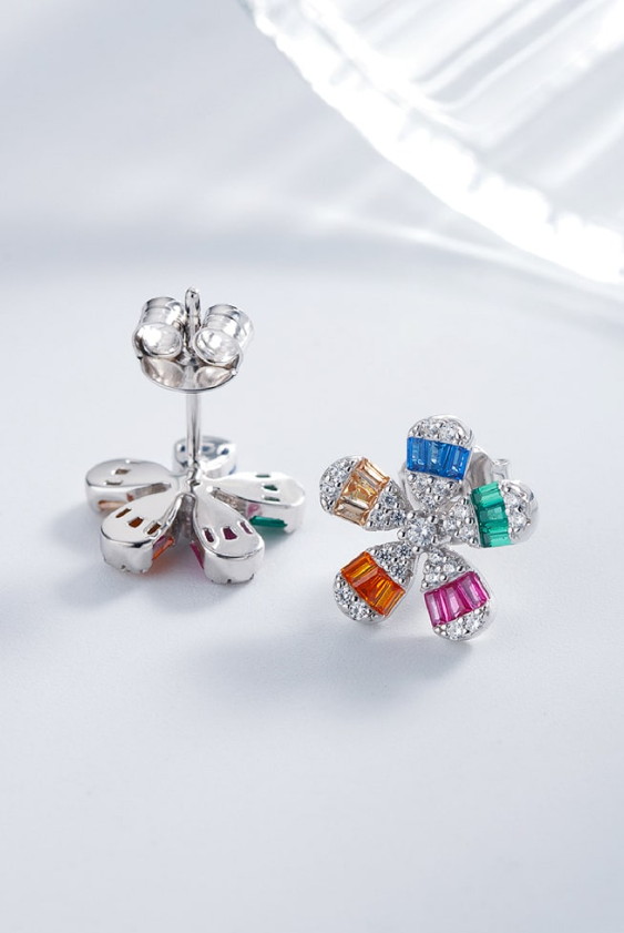 Cubic Zirconia Flower Luxury Stud Earring-Earrings-Krush Kandy, Women's Online Fashion Boutique Located in Phoenix, Arizona (Scottsdale Area)