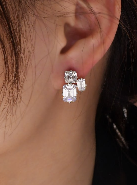 Cubic Zirconia Geometric Luxury Stud Earring-Earrings-Krush Kandy, Women's Online Fashion Boutique Located in Phoenix, Arizona (Scottsdale Area)
