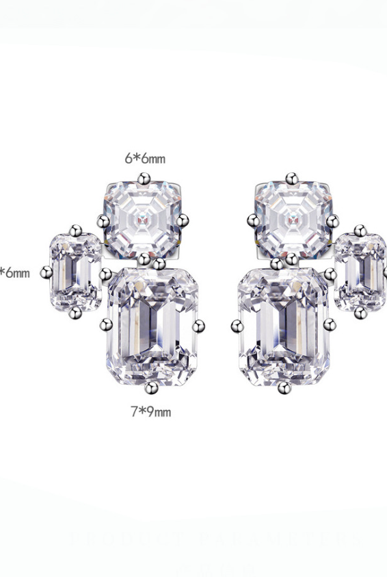 Cubic Zirconia Geometric Luxury Stud Earring-Earrings-Krush Kandy, Women's Online Fashion Boutique Located in Phoenix, Arizona (Scottsdale Area)