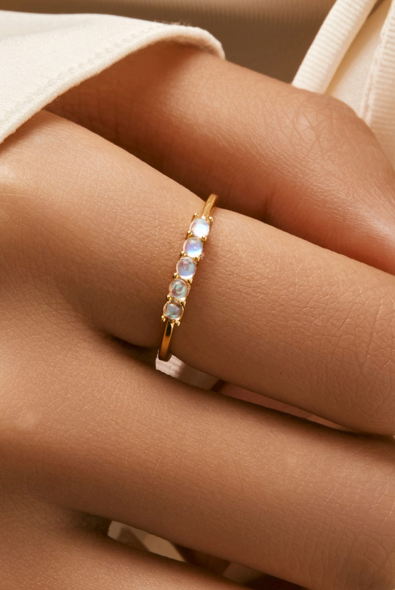 Cute Opal Geometric Minimalist Band Ring-Ring-Krush Kandy, Women's Online Fashion Boutique Located in Phoenix, Arizona (Scottsdale Area)
