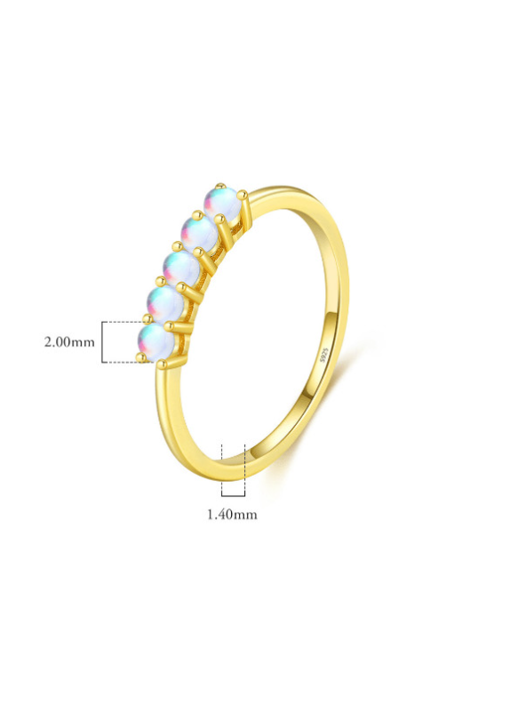 Cute Opal Geometric Minimalist Band Ring-Ring-Krush Kandy, Women's Online Fashion Boutique Located in Phoenix, Arizona (Scottsdale Area)