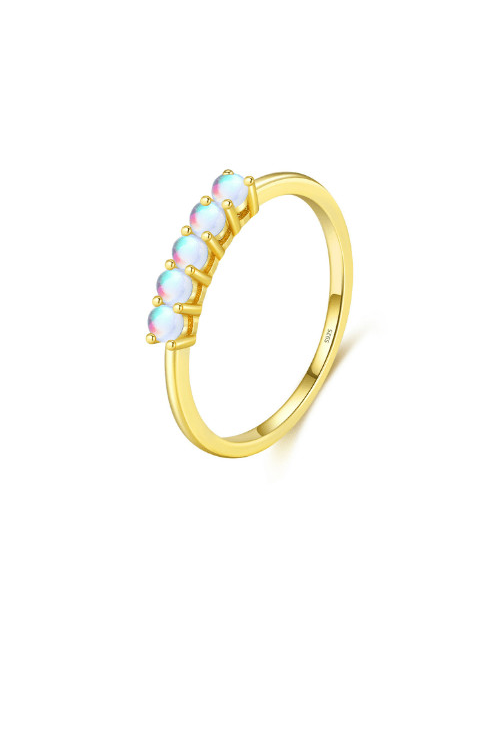 Cute Opal Geometric Minimalist Band Ring-Ring-Krush Kandy, Women's Online Fashion Boutique Located in Phoenix, Arizona (Scottsdale Area)