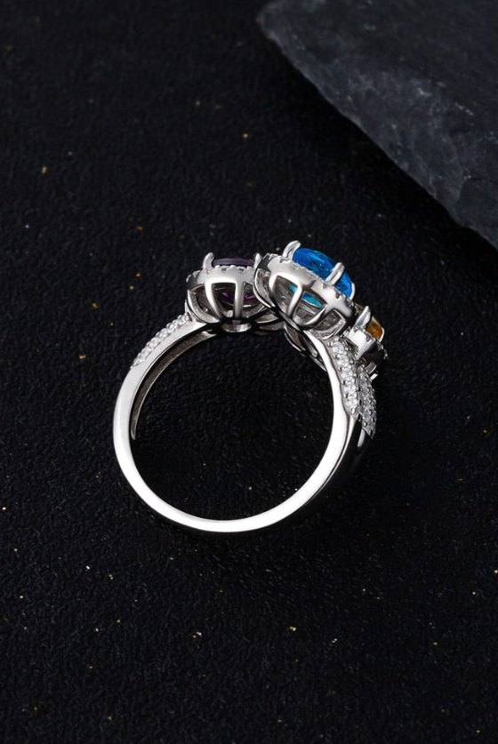 Sterling Silver Cubic Zirconia Geometric Luxury Band Ring-Ring-Krush Kandy, Women's Online Fashion Boutique Located in Phoenix, Arizona (Scottsdale Area)