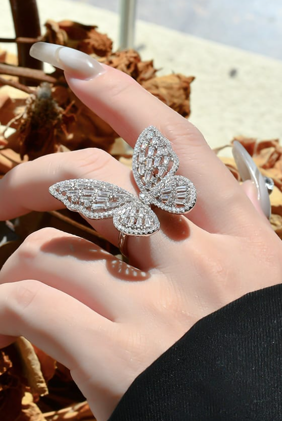 Hollow Butterfly Luxury Band Ring-Ring-Krush Kandy, Women's Online Fashion Boutique Located in Phoenix, Arizona (Scottsdale Area)