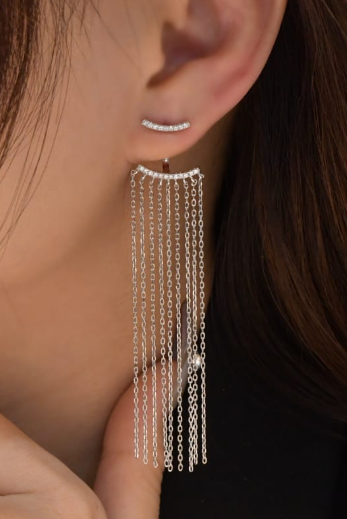 Asymmetrical Tassel Minimalist Threader Earrings-Earrings-Krush Kandy, Women's Online Fashion Boutique Located in Phoenix, Arizona (Scottsdale Area)