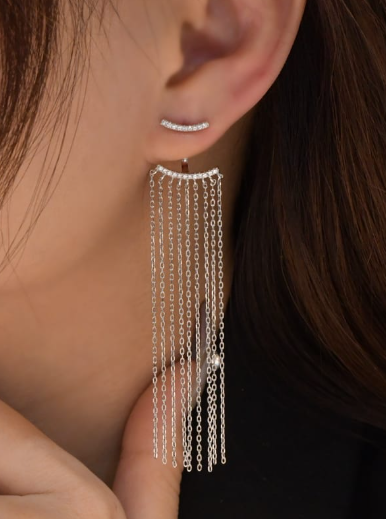 Asymmetrical Tassel Minimalist Threader Earrings-Earrings-Krush Kandy, Women's Online Fashion Boutique Located in Phoenix, Arizona (Scottsdale Area)