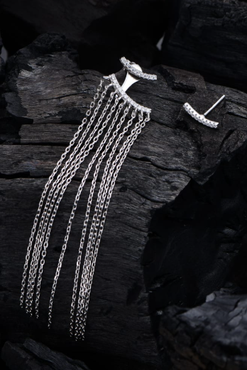 Asymmetrical Tassel Minimalist Threader Earrings-Earrings-Krush Kandy, Women's Online Fashion Boutique Located in Phoenix, Arizona (Scottsdale Area)