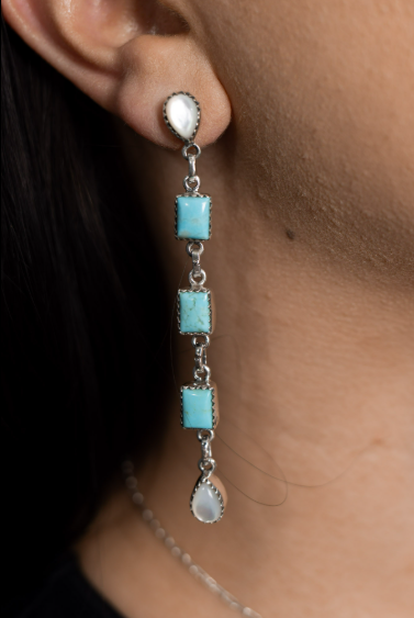 Desirae's White Shell Stone Drop Earrings-Earrings-Krush Kandy, Women's Online Fashion Boutique Located in Phoenix, Arizona (Scottsdale Area)