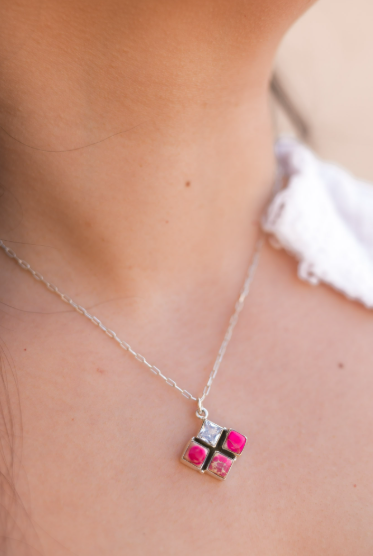 Desert Jasper & CZ Necklaces-Necklaces-Krush Kandy, Women's Online Fashion Boutique Located in Phoenix, Arizona (Scottsdale Area)