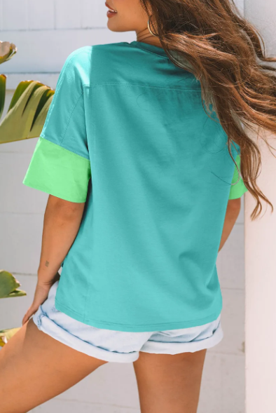 Star-Print Colorblock Tee-Tops-Krush Kandy, Women's Online Fashion Boutique Located in Phoenix, Arizona (Scottsdale Area)