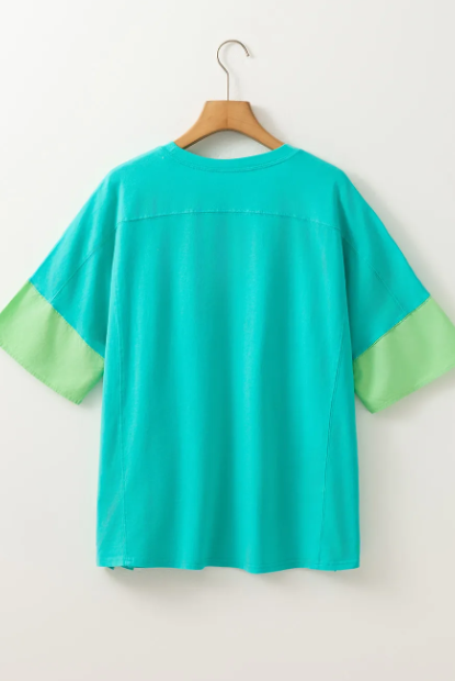 Star-Print Colorblock Tee-Tops-Krush Kandy, Women's Online Fashion Boutique Located in Phoenix, Arizona (Scottsdale Area)