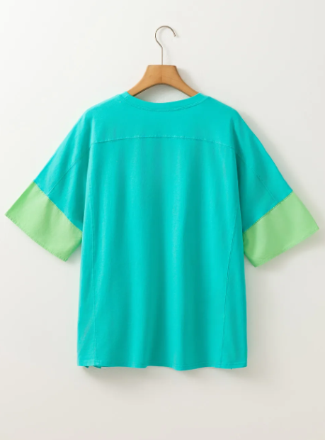 Star-Print Colorblock Tee-Tops-Krush Kandy, Women's Online Fashion Boutique Located in Phoenix, Arizona (Scottsdale Area)