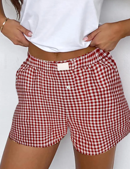 Gingham Checkered Button-Front Shorts-Shorts-Krush Kandy, Women's Online Fashion Boutique Located in Phoenix, Arizona (Scottsdale Area)
