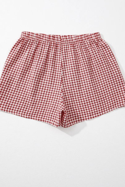 Gingham Checkered Button-Front Shorts-Shorts-Krush Kandy, Women's Online Fashion Boutique Located in Phoenix, Arizona (Scottsdale Area)