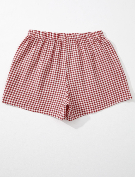 Gingham Checkered Button-Front Shorts-Shorts-Krush Kandy, Women's Online Fashion Boutique Located in Phoenix, Arizona (Scottsdale Area)
