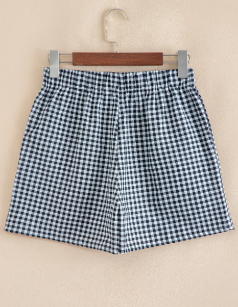 Gingham Checkered Button-Front Shorts-Shorts-Krush Kandy, Women's Online Fashion Boutique Located in Phoenix, Arizona (Scottsdale Area)