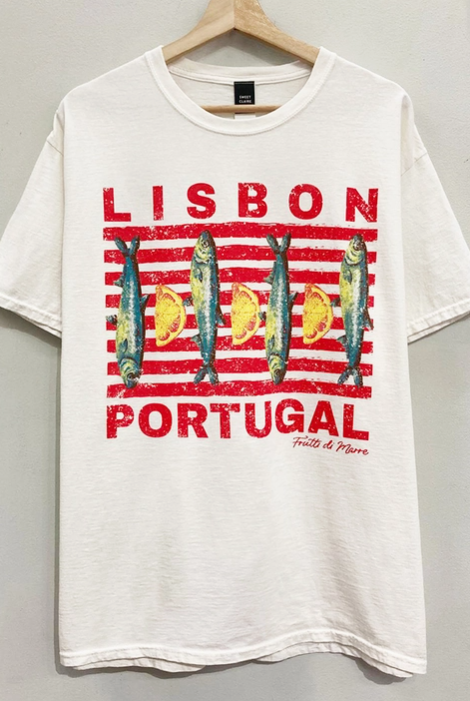 "Lisbon Portugal" Sardine Graphic Tee-Graphic Tees-Krush Kandy, Women's Online Fashion Boutique Located in Phoenix, Arizona (Scottsdale Area)